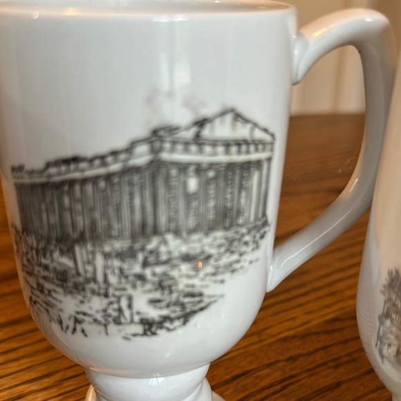 Kayson White Architectural Design Pedestal 5 Mugs Set vintage 1960’s - Picture 3 of 9